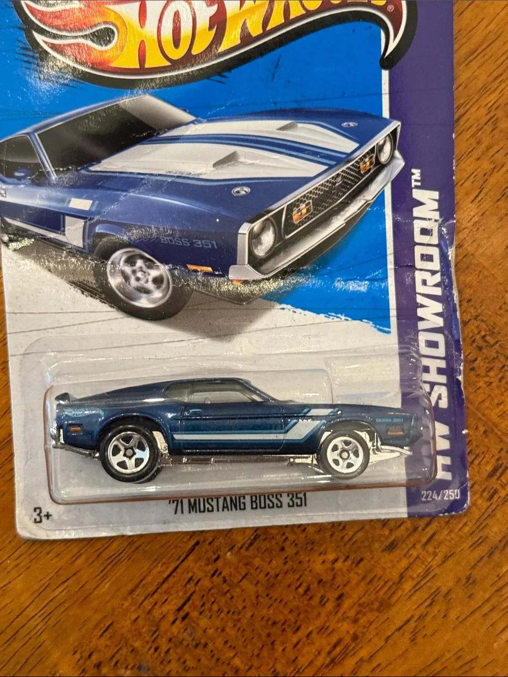 Hot Wheels '71 Mustang Boss 351 Die-Cast Toy Car - Blue